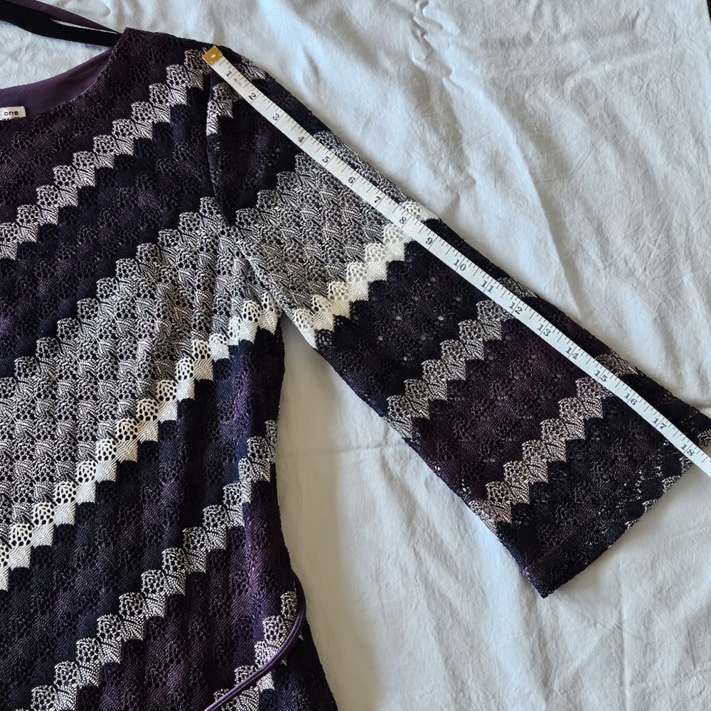 G050. Studio One size 10 Dress Crochet Shell Lined Waist Tie - Picture 8 of 8